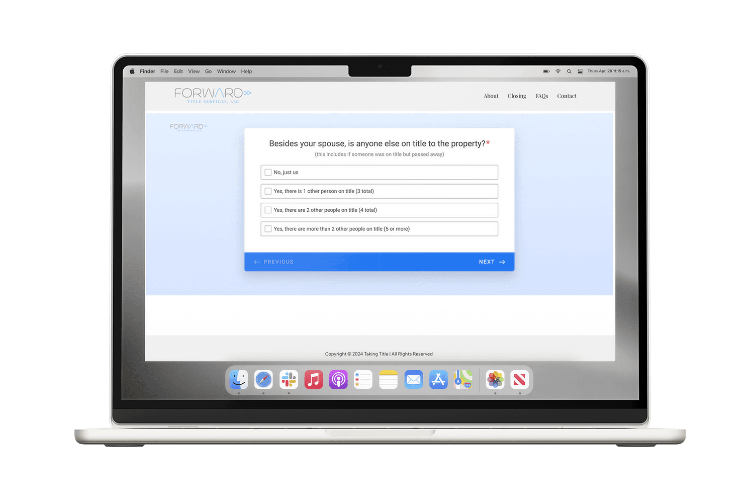 Smart Closing Form Interface